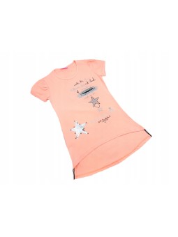 BLUZKA TUNIKA KOSZULKA NA KRÓTKI RĘKAW DLA DZIEWCZNKI KRYSZTAŁKI B176