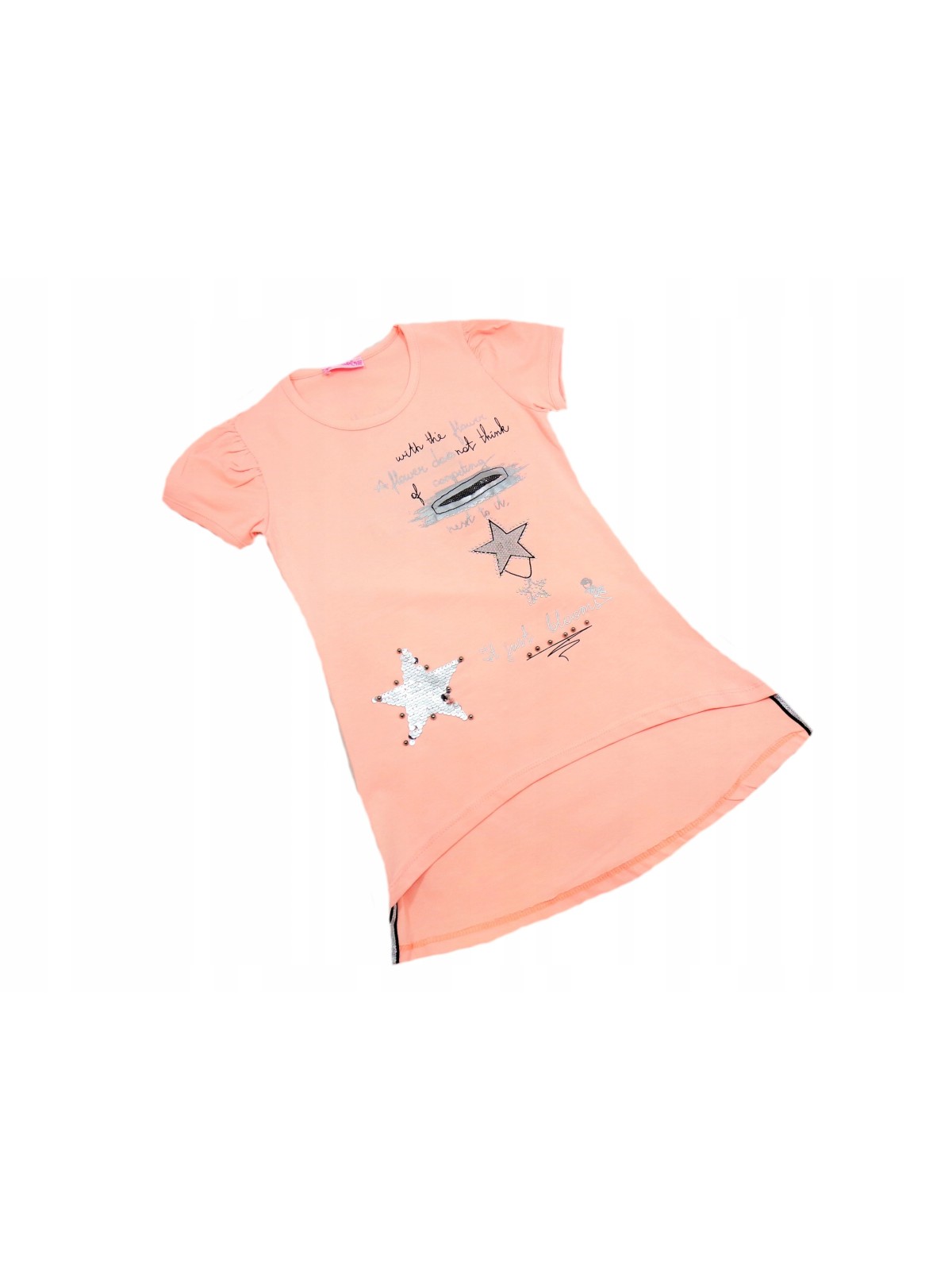 BLUZKA TUNIKA KOSZULKA NA KRÓTKI RĘKAW DLA DZIEWCZNKI KRYSZTAŁKI B176