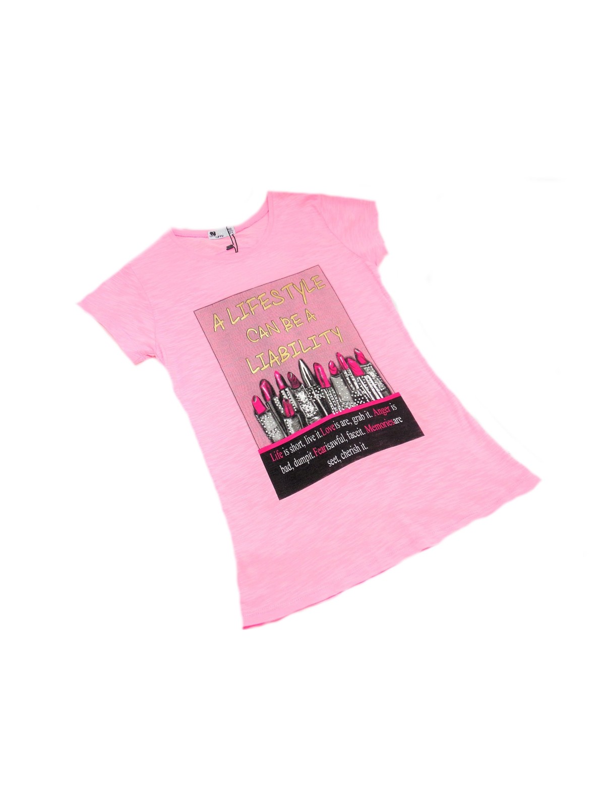 BLUZKA TUNIKA KOSZULKA NA KRÓTKI RĘKAW DLA DZIEWCZNKI KRYSZTAŁKI LORINDA