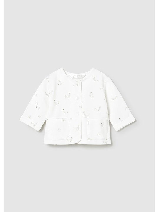 MAYORAL NEWBORN KOMPLET BLUZA KOSZULKA SPODNIE BIAŁO SZARY W GĄSKI  1894/73