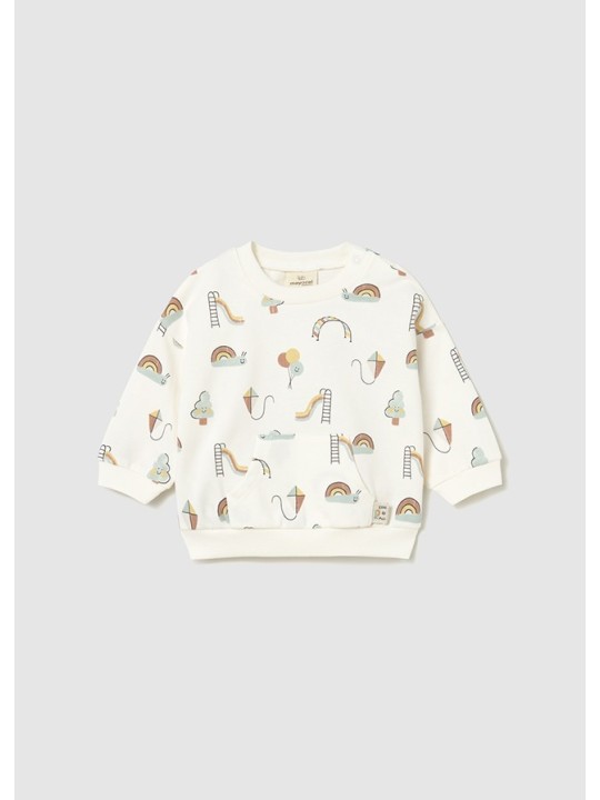 MAYORAL NEWBORN BLUZA DLA DZIECKA KREMOWA W KOLOROWE NADRUKI 1487/61