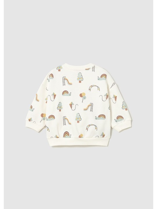 MAYORAL NEWBORN BLUZA DLA DZIECKA KREMOWA W KOLOROWE NADRUKI 1487/61