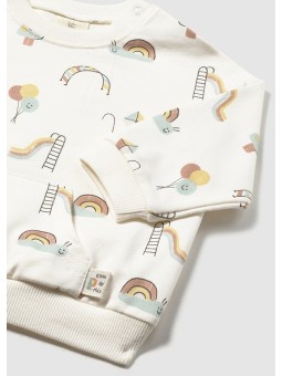 MAYORAL NEWBORN BLUZA DLA DZIECKA KREMOWA W KOLOROWE NADRUKI 1487/61