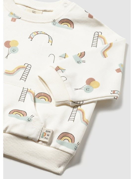 MAYORAL NEWBORN BLUZA DLA DZIECKA KREMOWA W KOLOROWE NADRUKI 1487/61