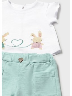 MAYORAL KOMPLET LETNI DLA DZIEWCZYNKI BLUZKA I SPODENKI 1641/51