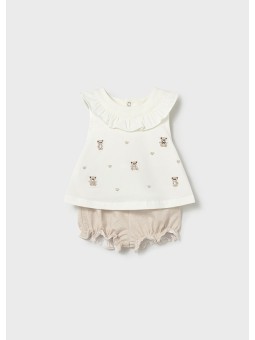 MAYORAL KOMPLET LETNI DLA DZIEWCZYNKI BLUZKA I SPODENKI 1642/56