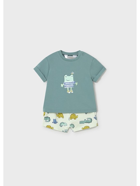 MAYORAL NEWBORN KOMPLET LETNI DLA CHŁOPCA KOSZULKA PLUS SPODENKI 1277/43