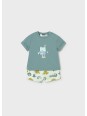MAYORAL NEWBORN KOMPLET LETNI DLA CHŁOPCA KOSZULKA PLUS SPODENKI 1277/43