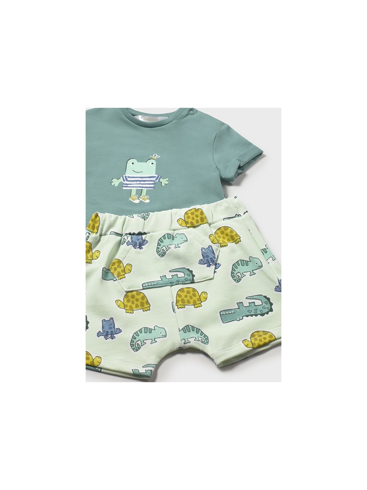 MAYORAL NEWBORN KOMPLET LETNI DLA CHŁOPCA KOSZULKA PLUS SPODENKI 1277/43