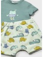MAYORAL NEWBORN KOMPLET LETNI DLA CHŁOPCA KOSZULKA PLUS SPODENKI 1277/43