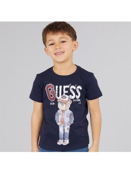 GUESS T-SHIRT  BLUZKA KOSZULKA DLA CHŁOPCA GRANATOWA Z MISIEM N5YI22K8HM4-G7V2