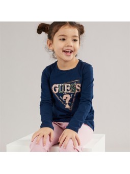 GUESS BLUZKA KOSZULKA DLA DZIEWCZYNKI  Z CEKINOWYM LOGO GRANAT K5YI10K6YW4-G7HR