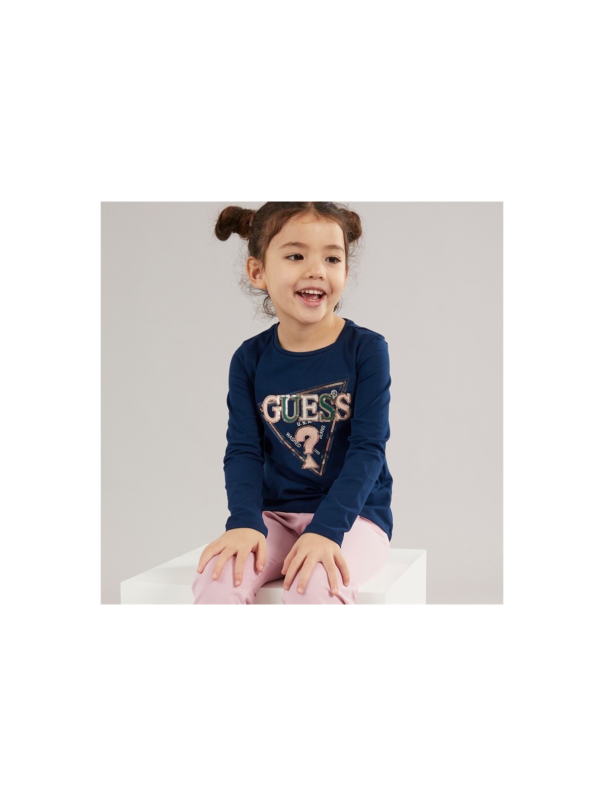 GUESS BLUZKA KOSZULKA DLA DZIEWCZYNKI  Z CEKINOWYM LOGO GRANAT K5YI10K6YW4-G7HR