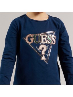 GUESS BLUZKA KOSZULKA DLA DZIEWCZYNKI  Z CEKINOWYM LOGO GRANAT K5YI10K6YW4-G7HR