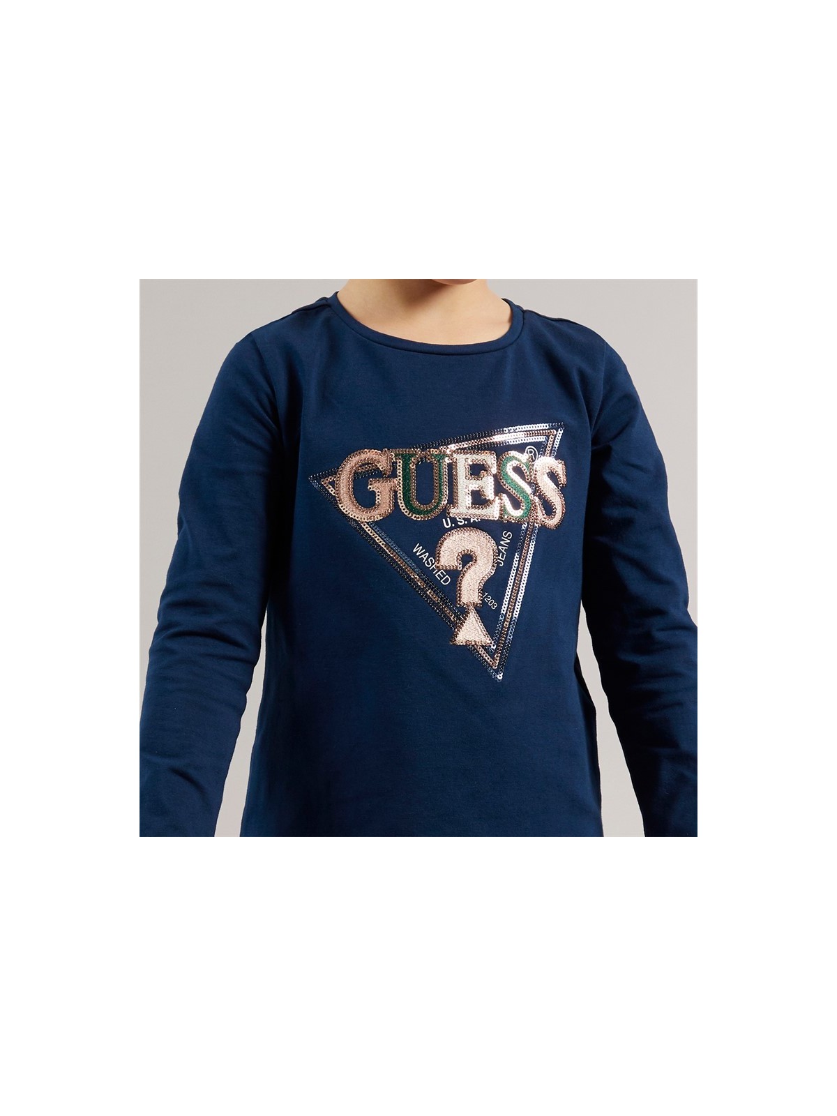 GUESS BLUZKA KOSZULKA DLA DZIEWCZYNKI  Z CEKINOWYM LOGO GRANAT K5YI10K6YW4-G7HR