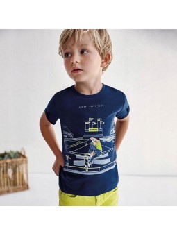 MAYORAL T-SHIRT BLUZKA KOSZULKA NA KRÓTKI RĘKAW DLA CHŁOPCA ŚWIECĄCA W CIEMNOŚĆI 3040/54