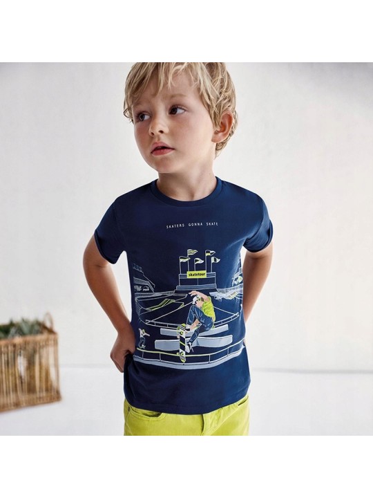 MAYORAL T-SHIRT BLUZKA KOSZULKA NA KRÓTKI RĘKAW DLA CHŁOPCA ŚWIECĄCA W CIEMNOŚĆI 3040/54