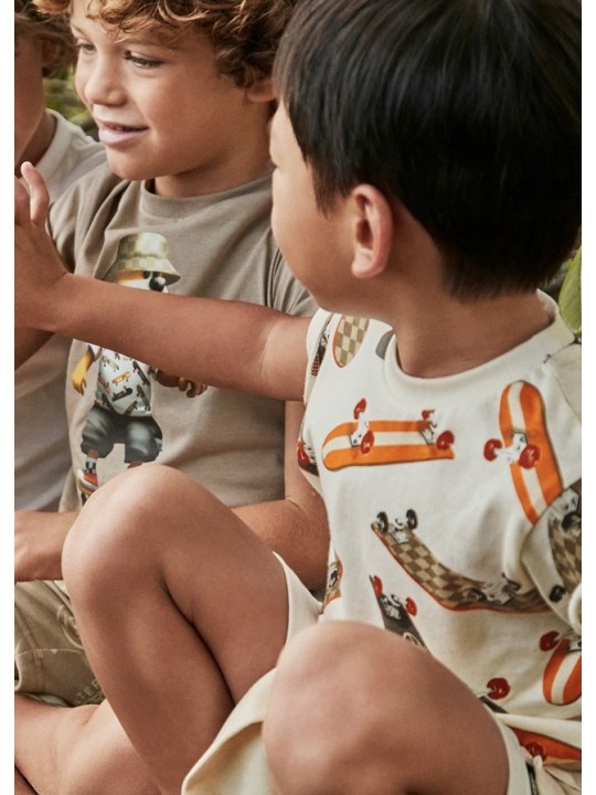 MAYORAL T-SHIRT BLUZKA KOSZULKA NA KRÓTKI RĘKAW DLA CHŁOPCA W DESKOROLKI 3038/55