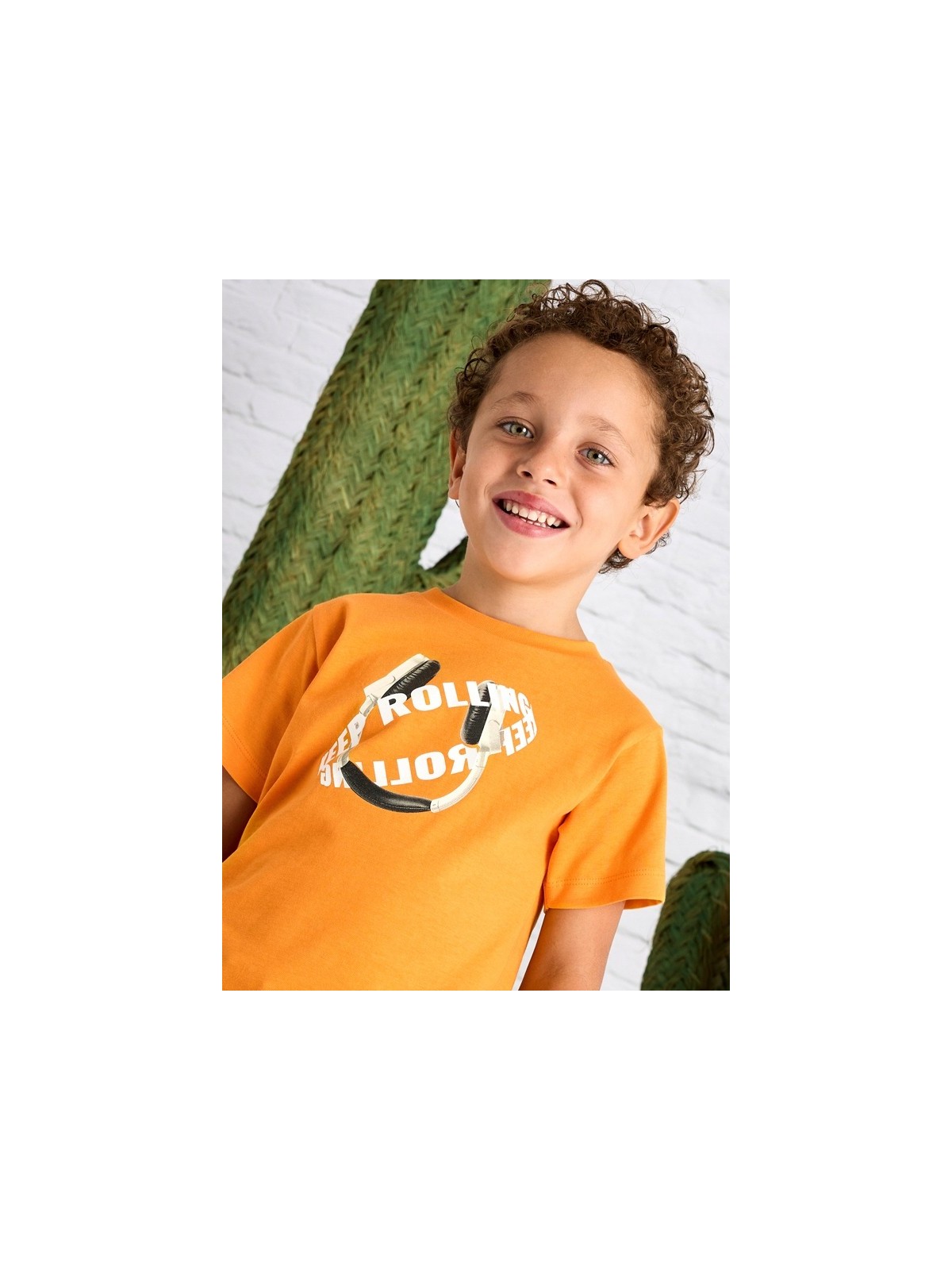 MAYORAL T-SHIRT BLUZKA KOSZULKA NA KRÓTKI RĘKAW DLA CHŁOPCA POMARAŃCZ 3040/64