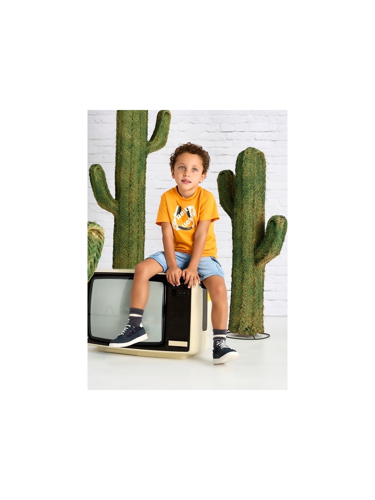 MAYORAL T-SHIRT BLUZKA KOSZULKA NA KRÓTKI RĘKAW DLA CHŁOPCA POMARAŃCZ 3040/64