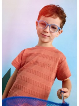 MAYORAL T-SHIRT BLUZKA KOSZULKA NA KRÓTKI RĘKAW DLA CHŁOPCA POMARAŃCZ  DZIANINA 3028/87