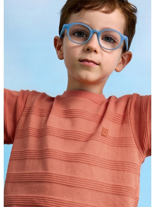 MAYORAL T-SHIRT BLUZKA KOSZULKA NA KRÓTKI RĘKAW DLA CHŁOPCA POMARAŃCZ  DZIANINA 3028/87