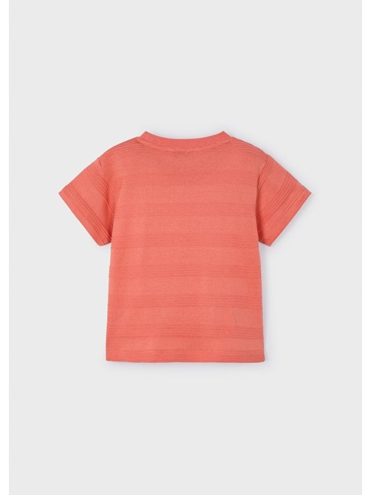 MAYORAL T-SHIRT BLUZKA KOSZULKA NA KRÓTKI RĘKAW DLA CHŁOPCA POMARAŃCZ  DZIANINA 3028/87