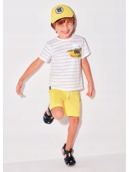 MAYORAL KOMPLET DLA CHŁOPCA KOSZULKA NA KRÓTKI RĘKAW PLUS SPODENKI 3675/87