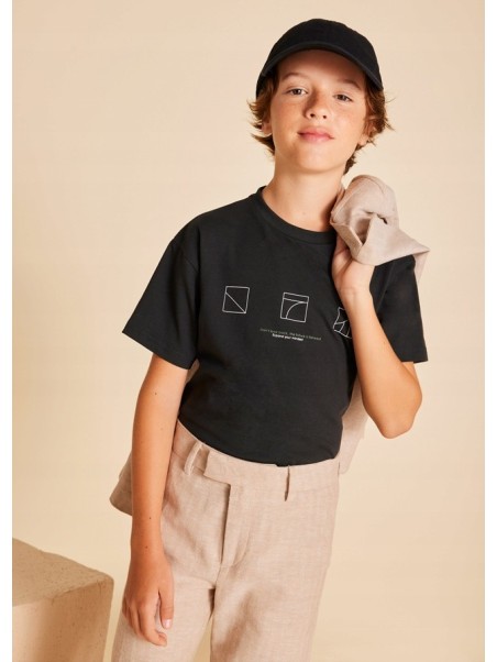 MAYORAL NUKUTAVAKE  KOSZULKA BLUZKA NA KRÓTKI RĘKAW DLA CHŁOPCA CZARNA 6003/92