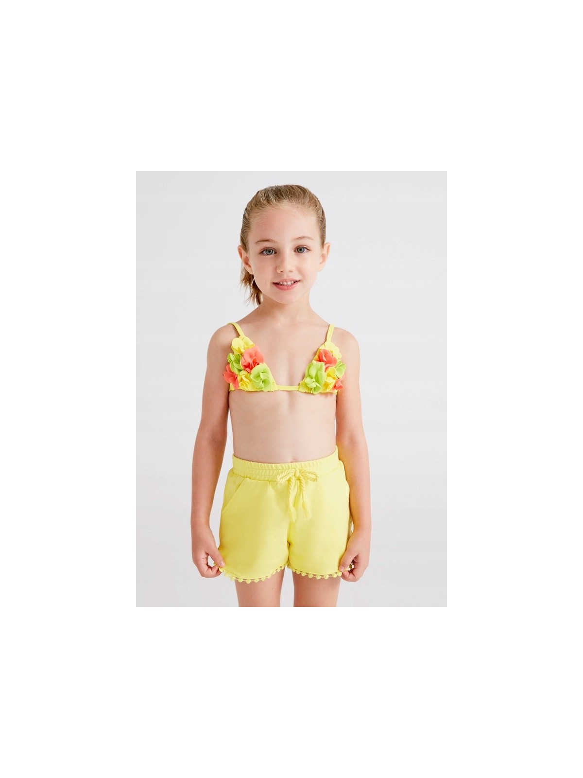 MAYORAL STRÓJ KĄPIELOWY DWUCZĘSCIOWY DLA DZIEWCZYNKI ŻÓŁTY Z KWIATKAMI 3767/60