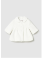 MAYORAL NEWBORN  PŁASZCZ KURTKA DLA DZIEWCZYNKI KREM NA CHRZEST 2401/81