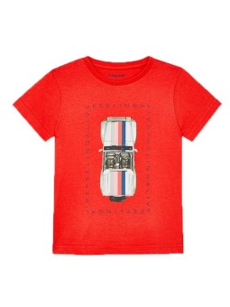 MAYORAL T-SHIRT BLUZKA KOSZULKA NA KRÓTKI RĘKAW DLA CHŁOPCA CZERWONA AUTO 3039/41