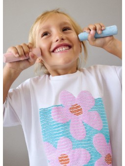 MAYORAL BLUZKA T-SHIRT KOSZULKA NA KRÓTKI RĘKAW DLA DZIEWCZYNKI BIAŁA 3016/25