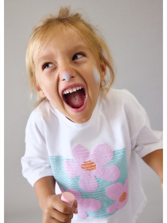 MAYORAL BLUZKA T-SHIRT KOSZULKA NA KRÓTKI RĘKAW DLA DZIEWCZYNKI BIAŁA 3016/25