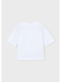 MAYORAL BLUZKA T-SHIRT KOSZULKA NA KRÓTKI RĘKAW DLA DZIEWCZYNKI BIAŁA 3016/25