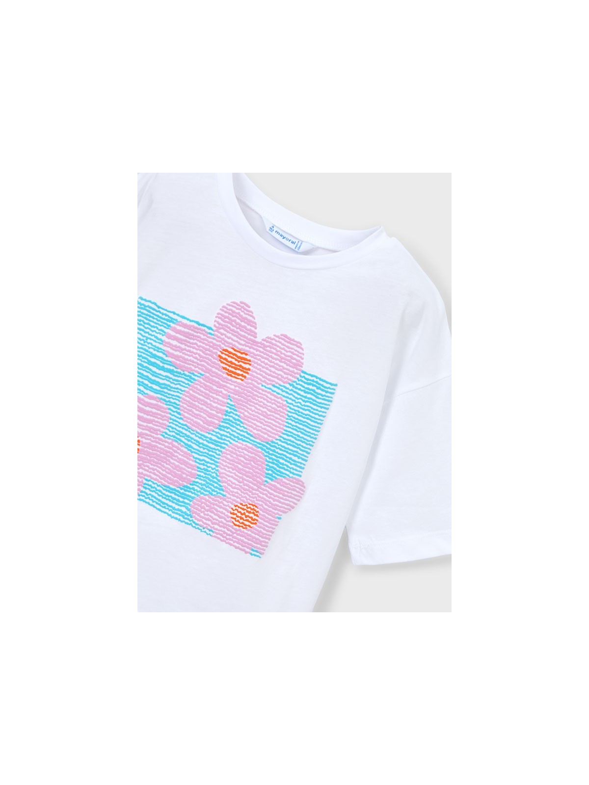 MAYORAL BLUZKA T-SHIRT KOSZULKA NA KRÓTKI RĘKAW DLA DZIEWCZYNKI BIAŁA 3016/25