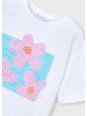 MAYORAL BLUZKA T-SHIRT KOSZULKA NA KRÓTKI RĘKAW DLA DZIEWCZYNKI BIAŁA 3016/25