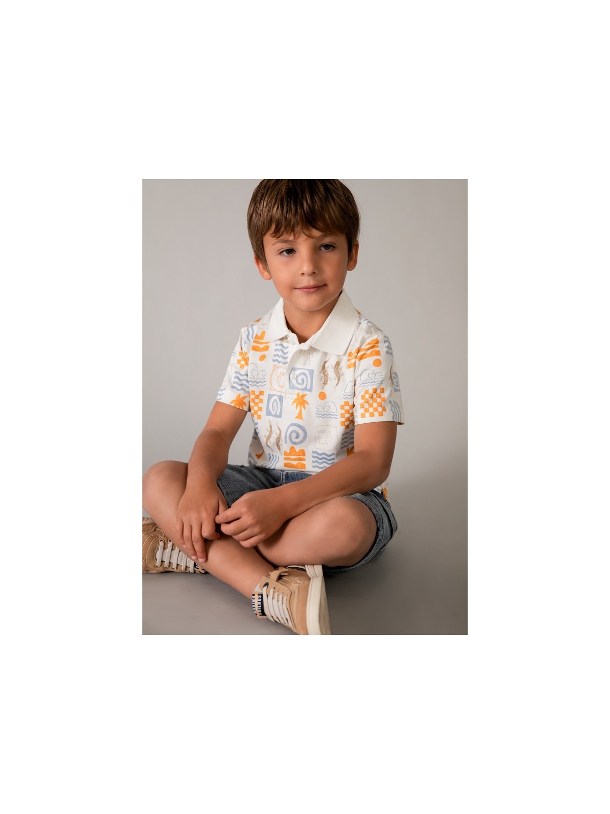 MAYORAL T-SHIRT  KOSZULKA POLO DLA CHŁOPCA NA KRÓTKI RĘKAW NADRUK  3104/87