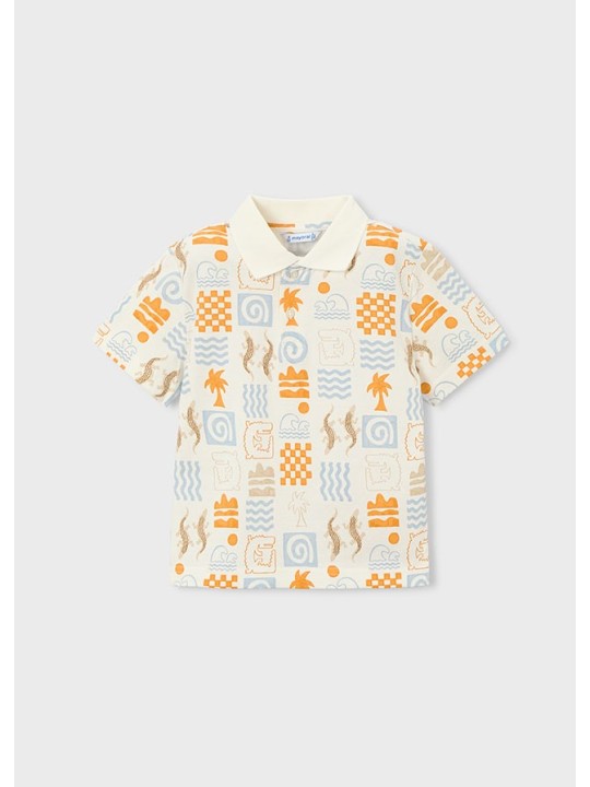 MAYORAL T-SHIRT  KOSZULKA POLO DLA CHŁOPCA NA KRÓTKI RĘKAW NADRUK  3104/87