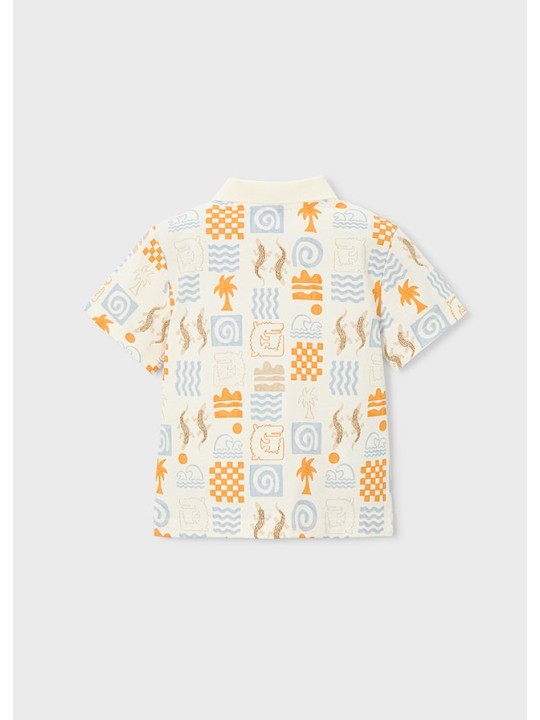 MAYORAL T-SHIRT  KOSZULKA POLO DLA CHŁOPCA NA KRÓTKI RĘKAW NADRUK  3104/87