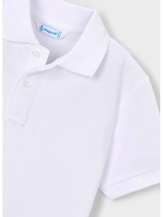 MAYORAL T-SHIRT KOSZULKA POLO DLA CHŁOPCA NA KRÓTKI RĘKAW BIAŁA 150/16