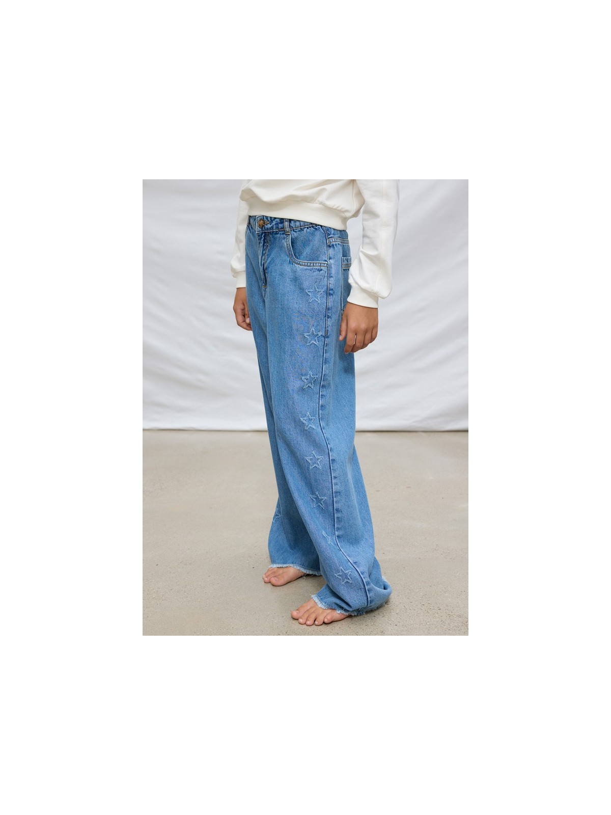 MAYORAL SPODNIE JEANSY DLA DZIEWCZYNKI NIEBIESKI GWIAZDKI  6557/58