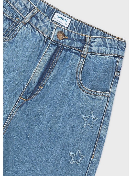 MAYORAL SPODNIE JEANSY DLA DZIEWCZYNKI NIEBIESKI GWIAZDKI  6557/58