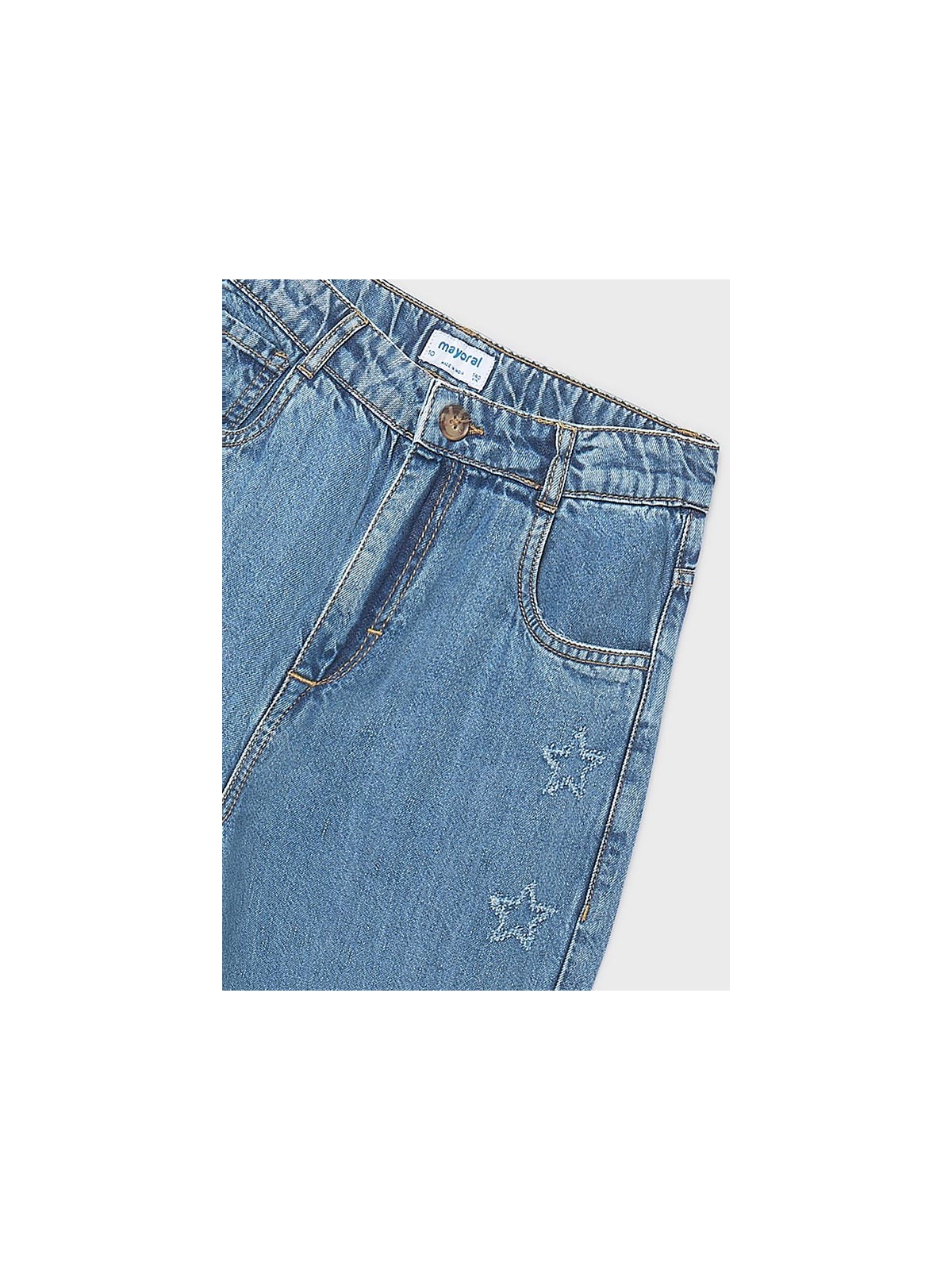 MAYORAL SPODNIE JEANSY DLA DZIEWCZYNKI NIEBIESKI GWIAZDKI  6557/58