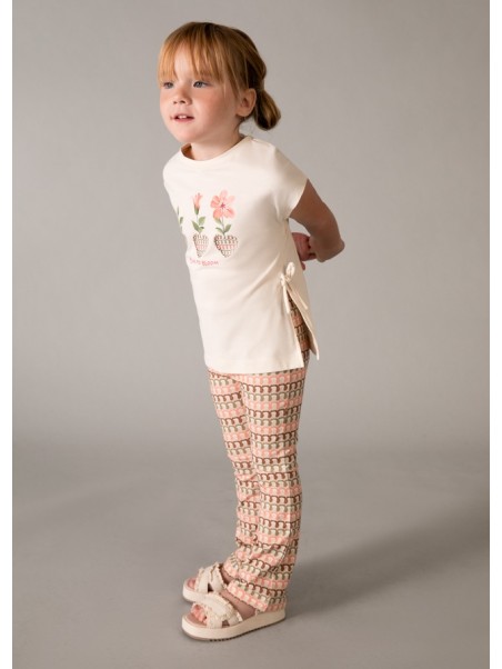 MAYORAL KOMPLET DLA DZIEWCZYNKI KOSZULKA LEGINSY DZWONY 3728/59