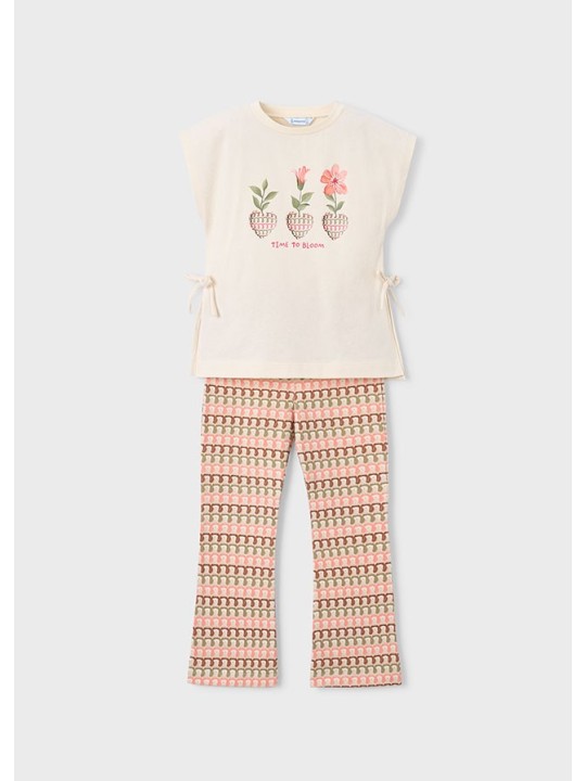 MAYORAL KOMPLET DLA DZIEWCZYNKI KOSZULKA LEGINSY DZWONY 3728/59