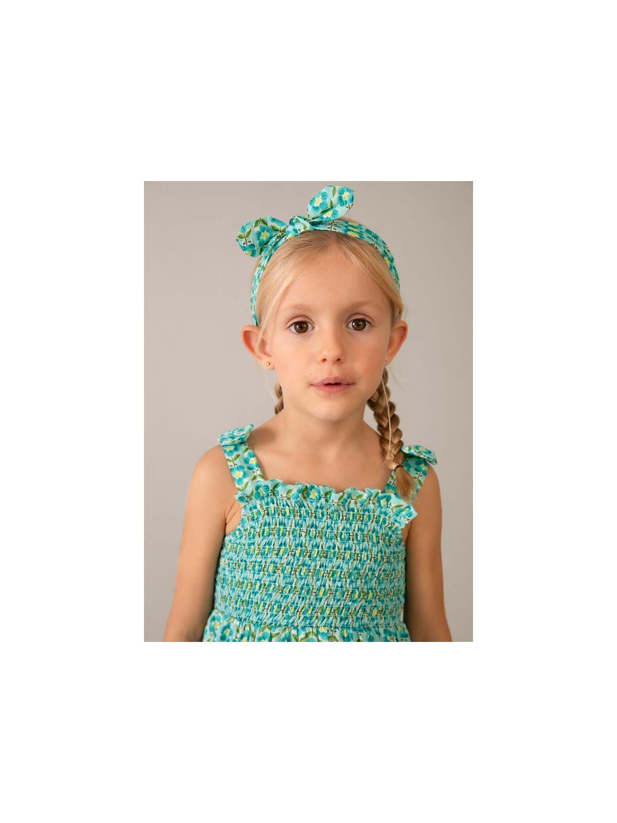 MAYORAL SUKIENKA LETNIA  DLA DZIEWCZYNKI Z OPASKĄ  BAWEŁNIANA KOLOROWA W KWIATKI 3942/53