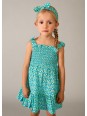 MAYORAL SUKIENKA LETNIA  DLA DZIEWCZYNKI Z OPASKĄ  BAWEŁNIANA KOLOROWA W KWIATKI 3942/53
