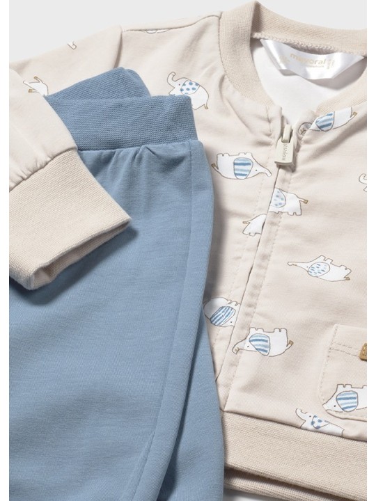 MAYORAL NEWBORN KOMPLET BLUZA ROZPINANA W SŁONIKI BODY SPODENIE DRESOWE 1891/87