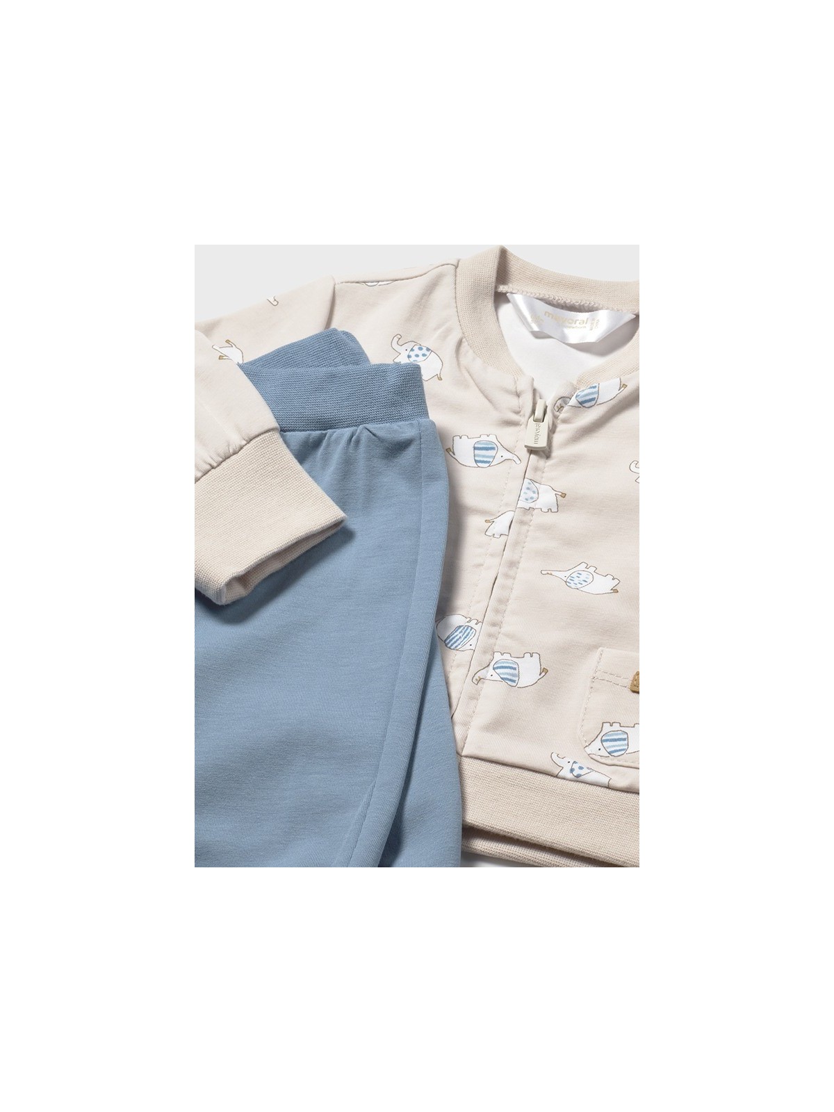 MAYORAL NEWBORN KOMPLET BLUZA ROZPINANA W SŁONIKI BODY SPODENIE DRESOWE 1891/87